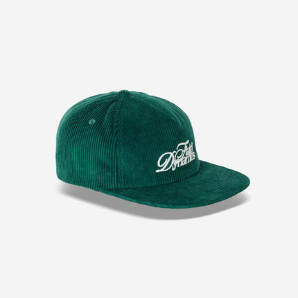 Casquette 6 panneaux en velours, vert et noir