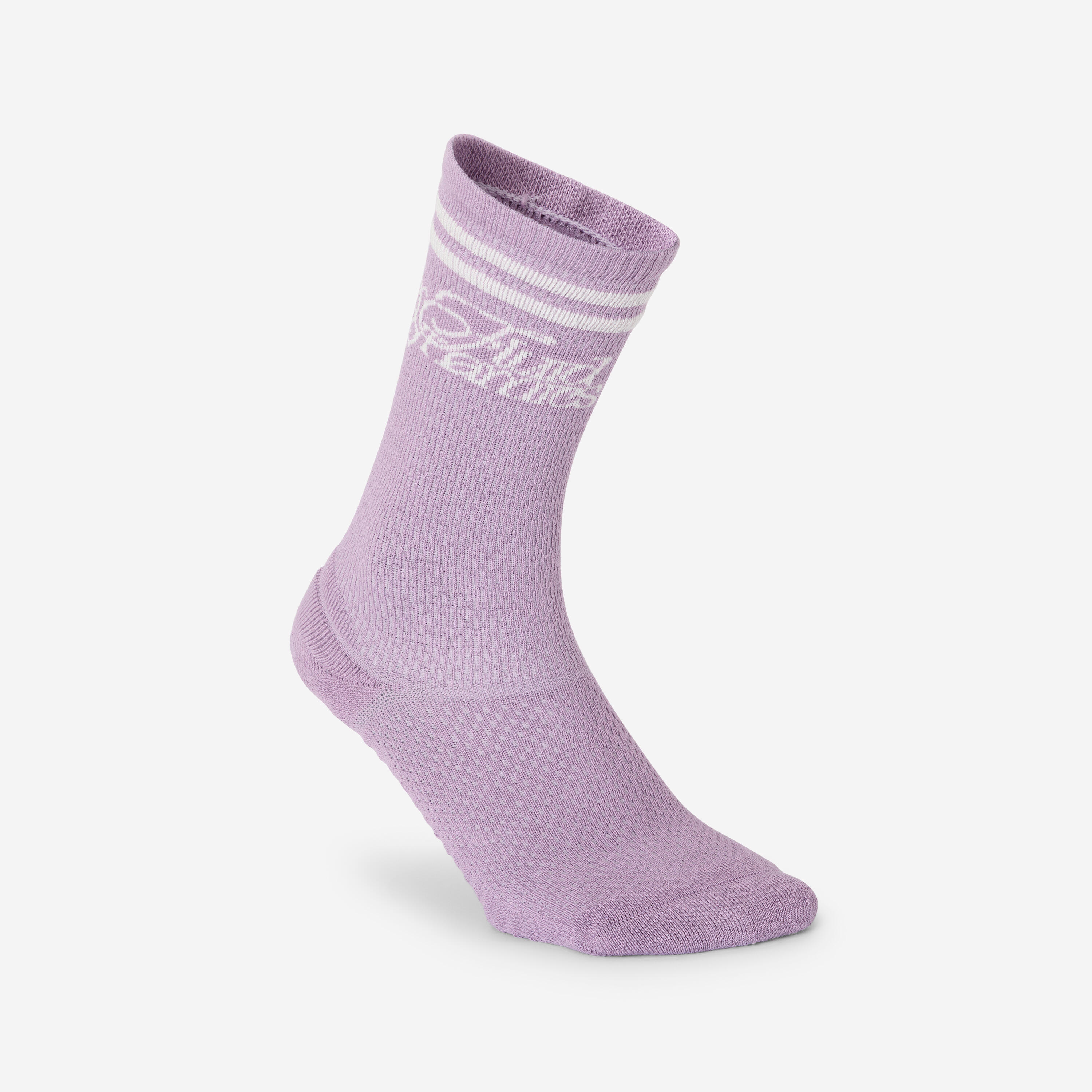 Mid-calf socks, black and purple, pack of 2