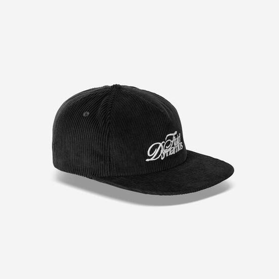 Casquette 6 panneaux en velours, noir et blanc
