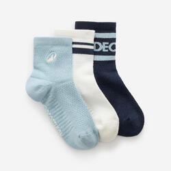 Chaussettes cheville, violet beige gris, lot de 3