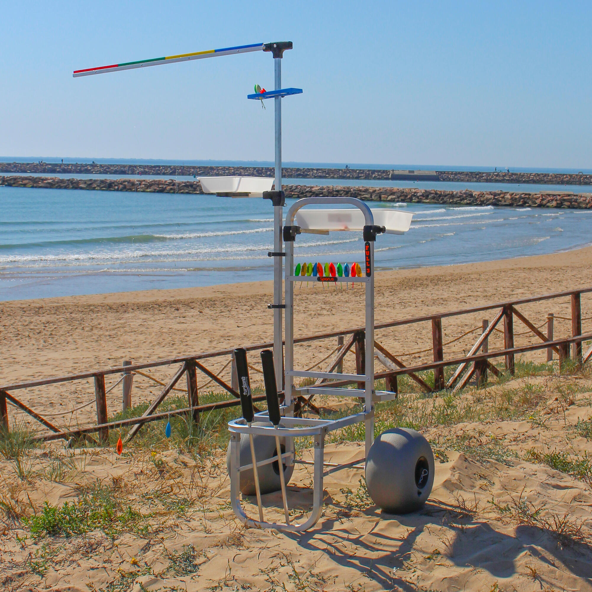 Carro pesca Aluminio Todoterreno surfcasting SPARUS FULL EQUIPE 3 - CD 5/6