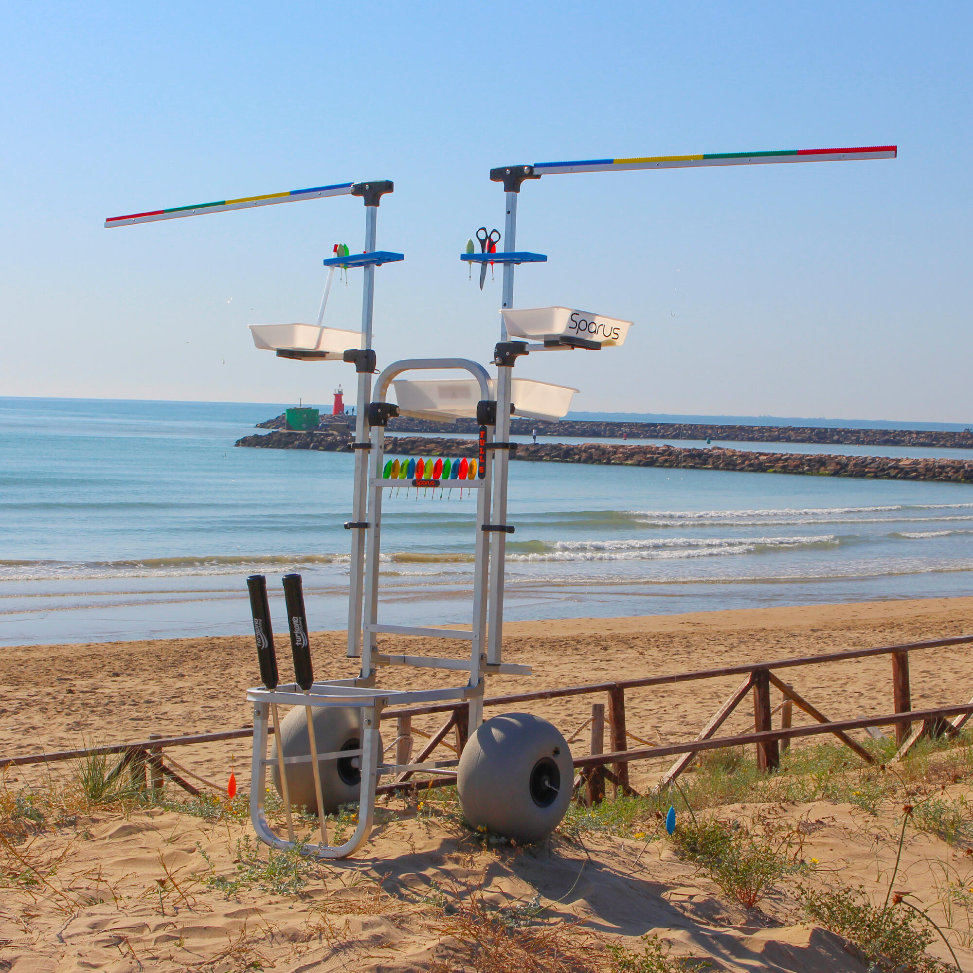 Carretó Pesca Simul Pesant Alumini Tot Terreny Sparus Full Equipe 5 Metal·litzat 6/6