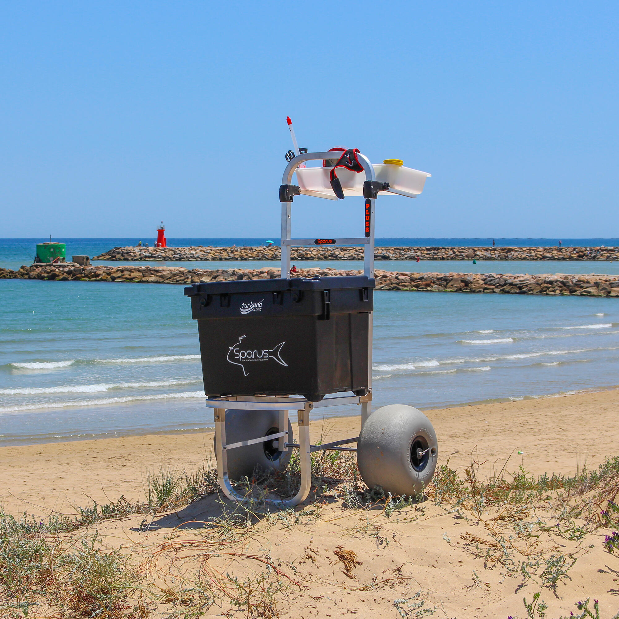 Carro pesca Aluminio Todoterreno surfcasting SPARUS PLUS II metalizado - CD 5/6