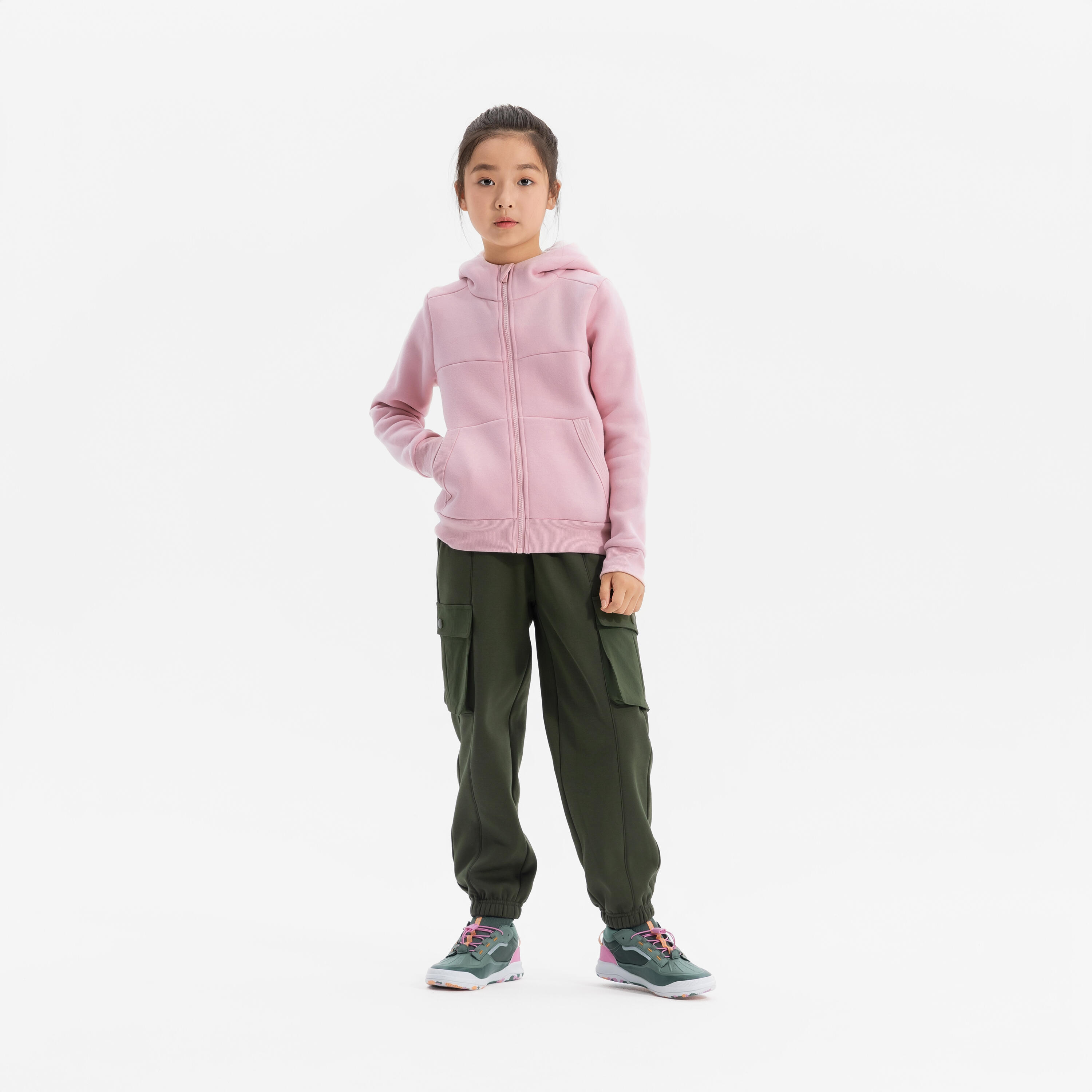 Scarpe da ginnastica bambina multisport impermeabili verde-rosa-arancione 9/19