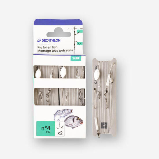 Montatura surfcasting tutti i pesci amo N°6 x2