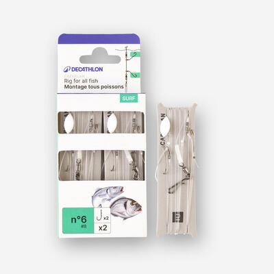 Montatura surfcasting tutti i pesci amo N°6 x2