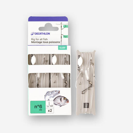 Montatura surfcasting tutti i pesci amo N°6 x2