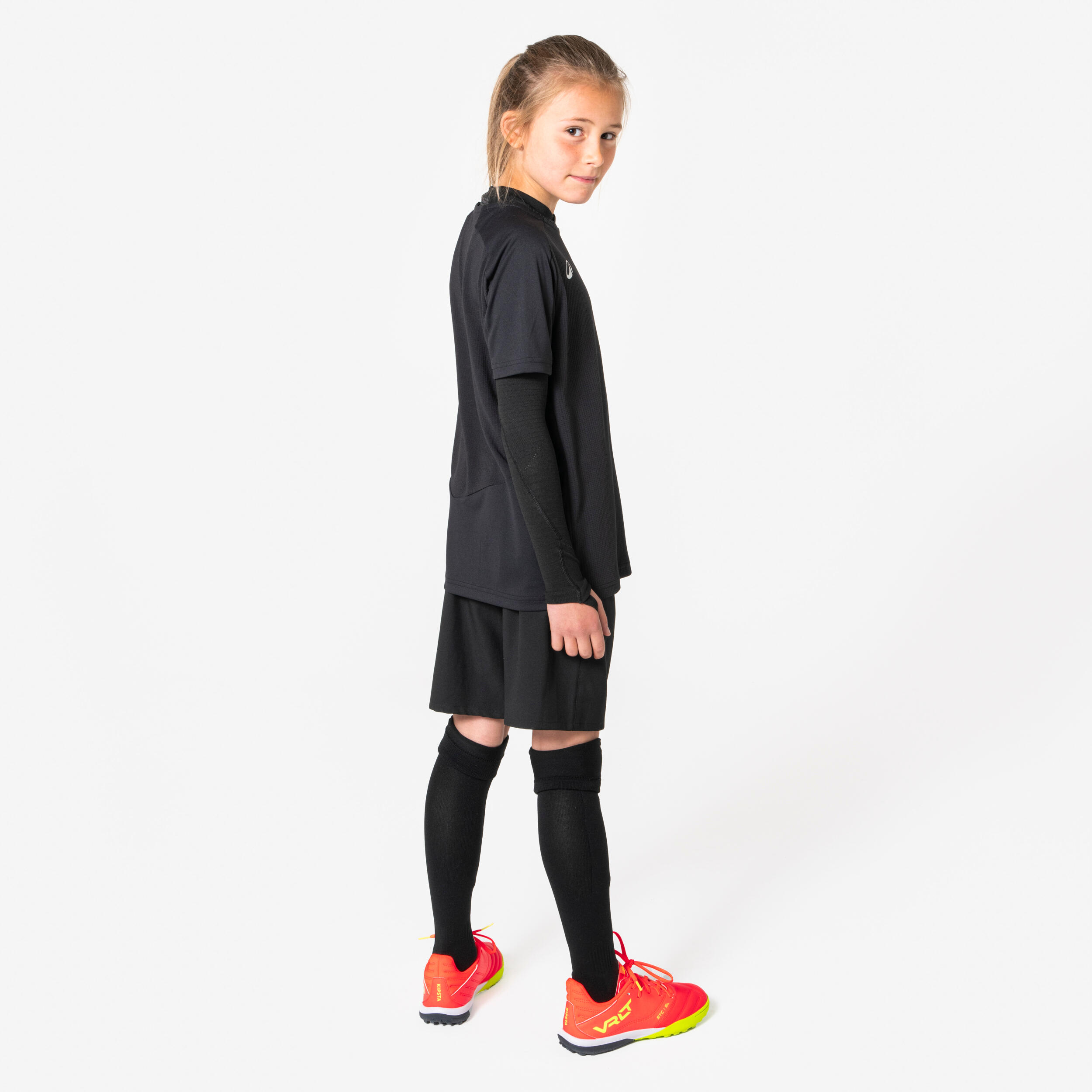 Kinder Seamless Langarm Thermo-Fussballunterziehshirt, Keepdry schwarz 9/10
