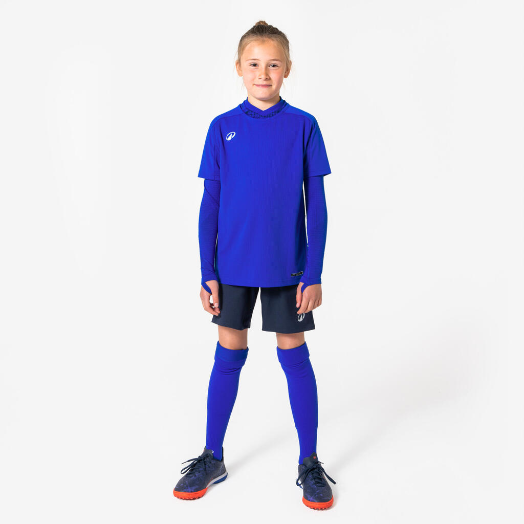 Bērnu futbola termiskais apakškrekls “Keepdry 500” ar garām piedurknēm, dzeltens