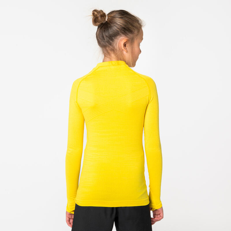 Sous-vetement thermique haut manches longues  enfant jaune keepdry 500