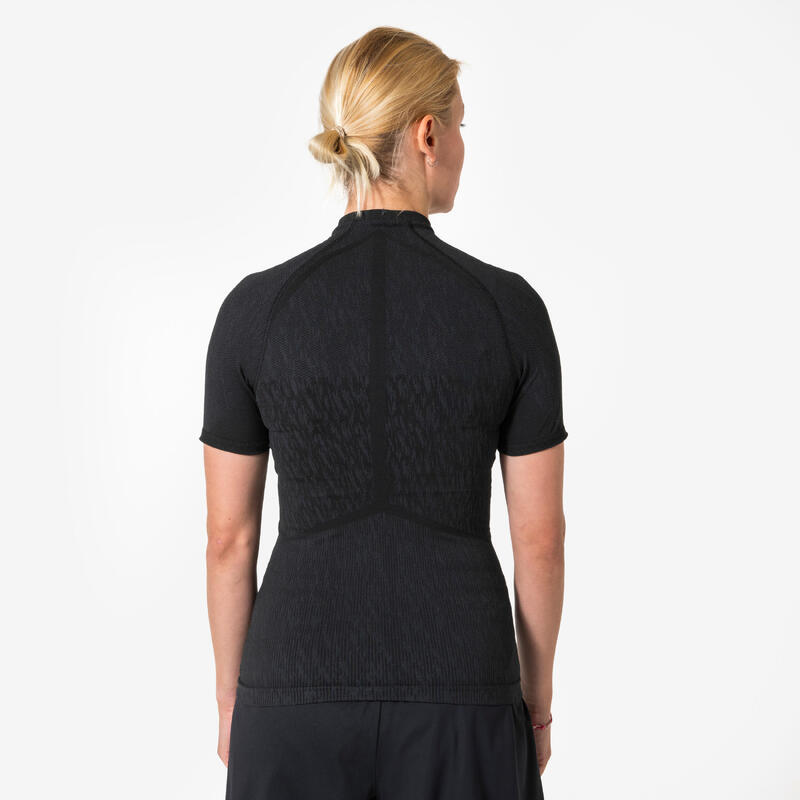 Bluză termică pentru fotbal, mânecă scurtă, Keepdry negru unisex