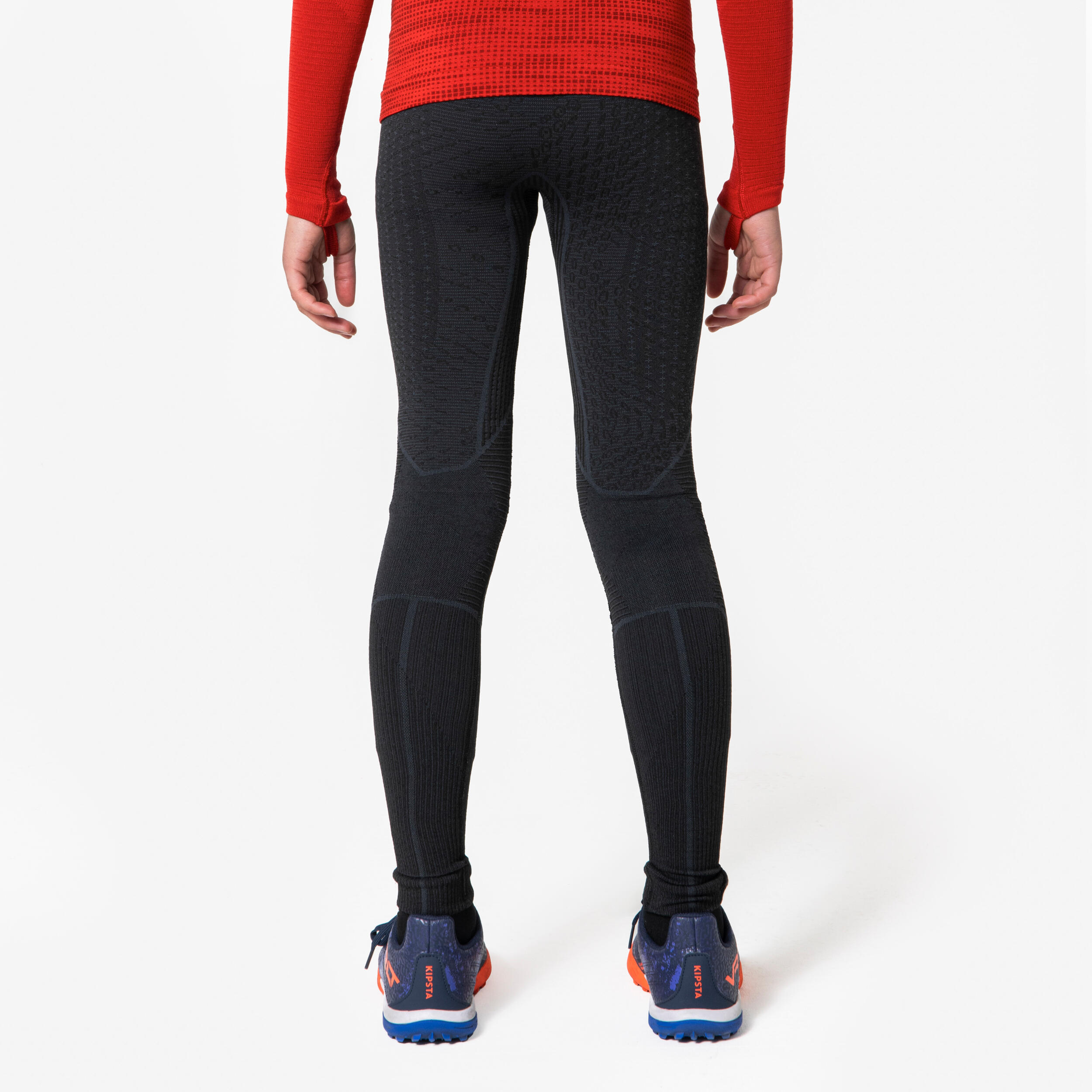 Kinder-Fussball-Tights Keepdry Warm schwarz 5/6