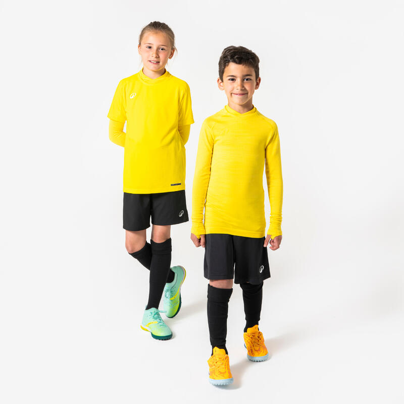 Sous-vetement thermique haut manches longues  enfant jaune keepdry 500