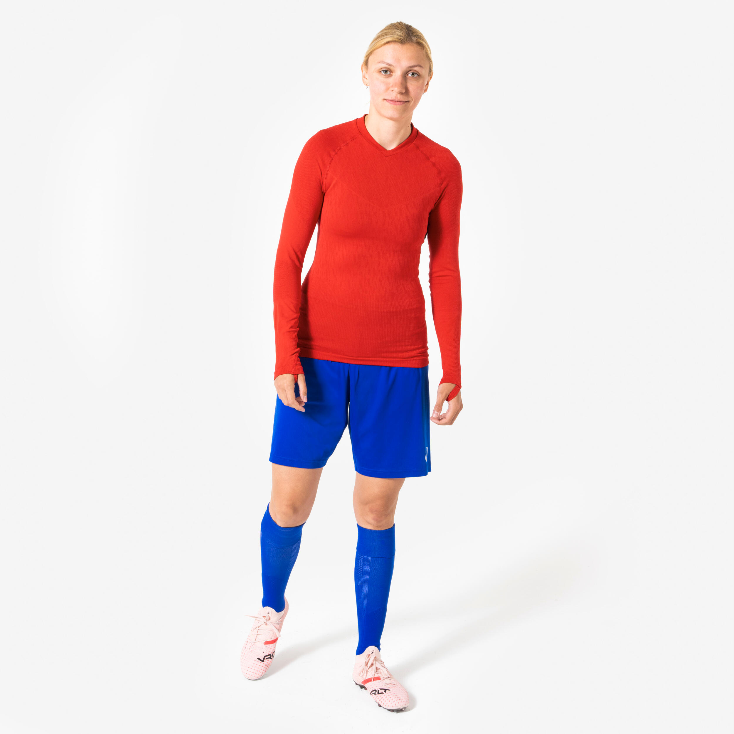 Fussball-Thermounterhemd nahtlos Langarm, Keepdry rot 8/13