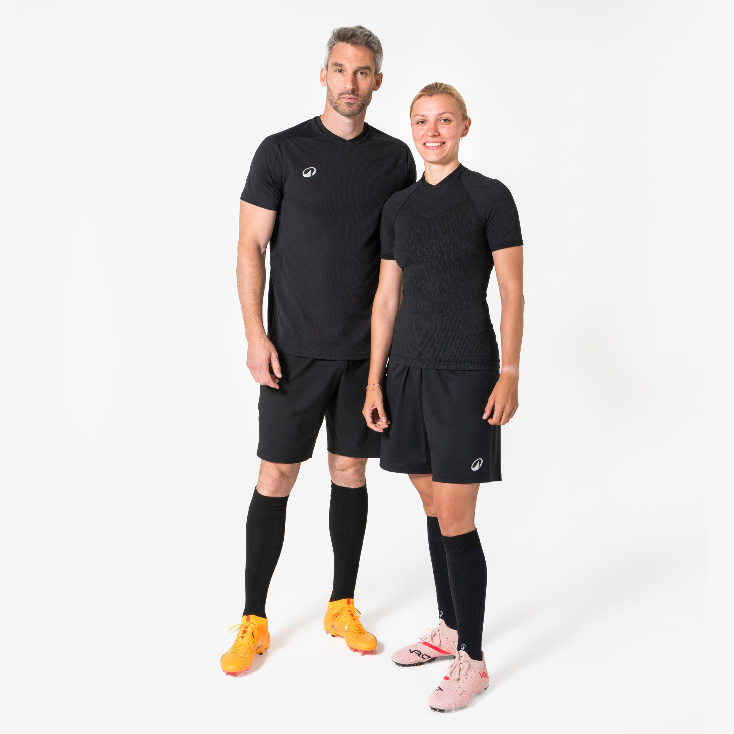 KIPSTA Unisex Short-Sleeved Thermal Football Base Layer Top Keepdry - Black