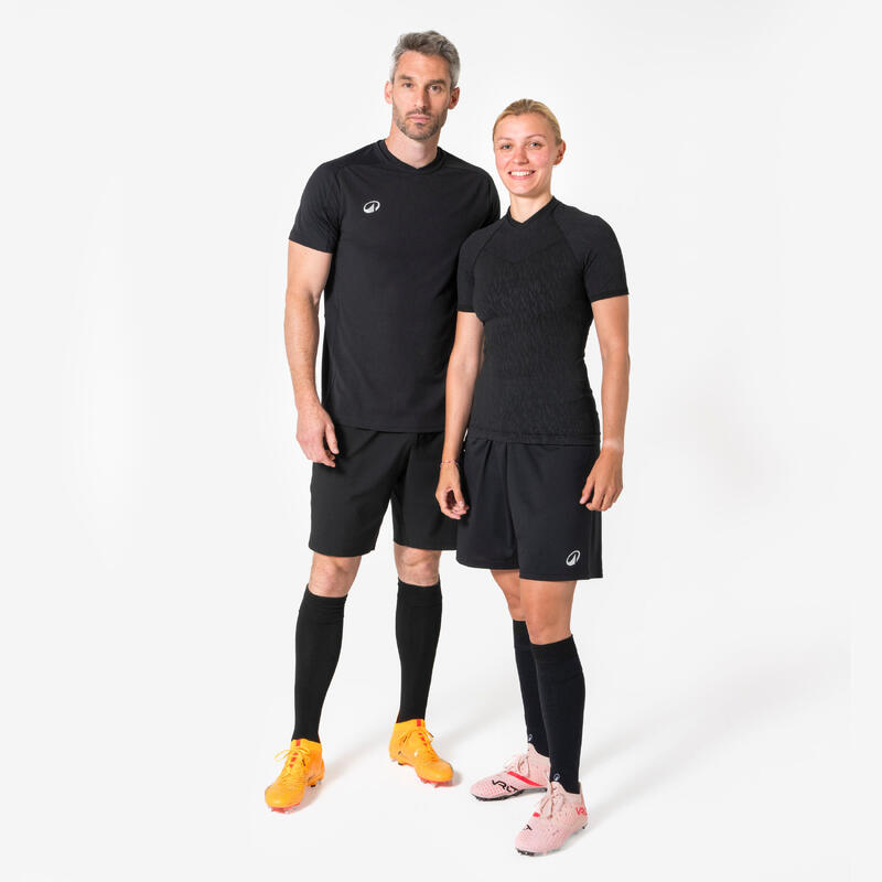 Bluză termică pentru fotbal, mânecă scurtă, Keepdry negru unisex