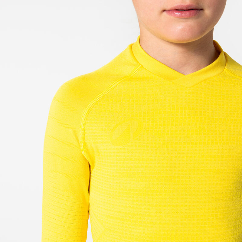 Sous-vetement thermique haut manches longues  enfant jaune keepdry 500