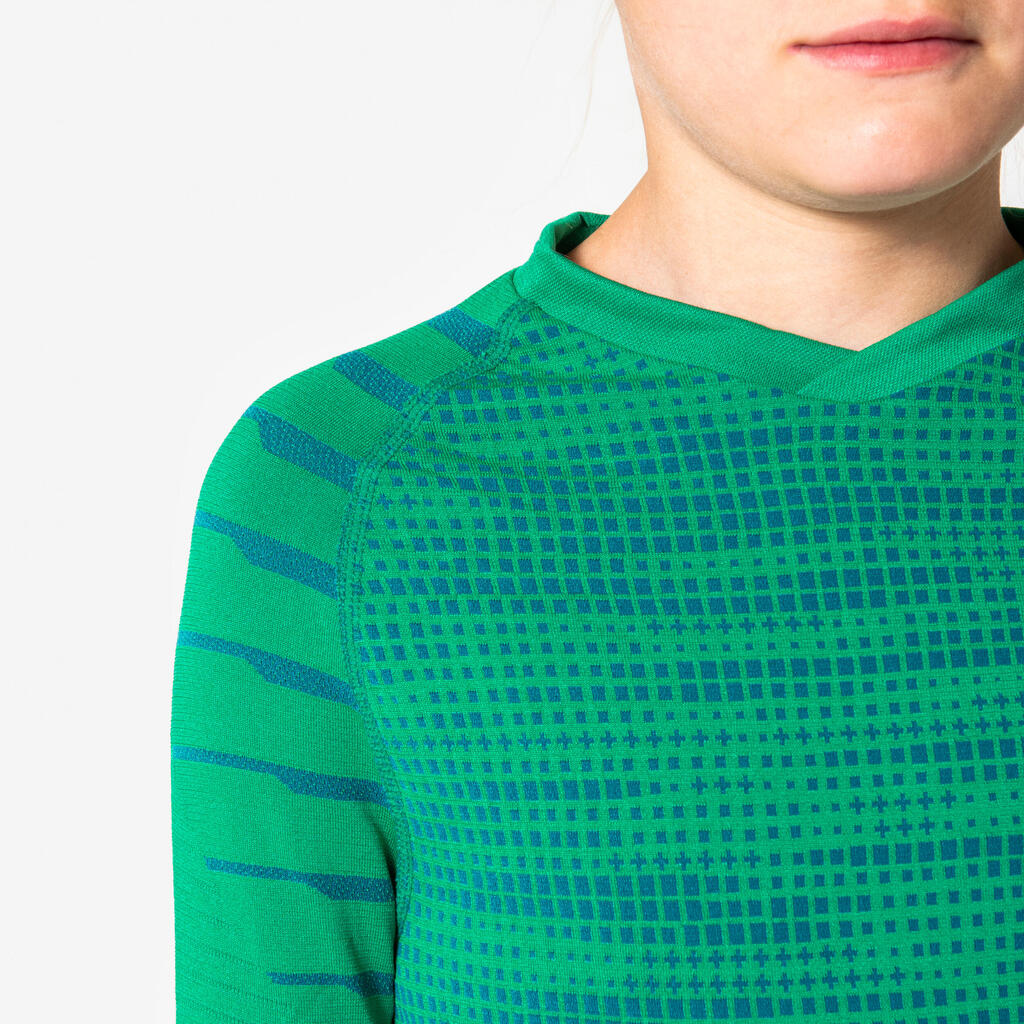 Detské futbalové tričko Keepdry 500 s dlhými rukávmi žlté