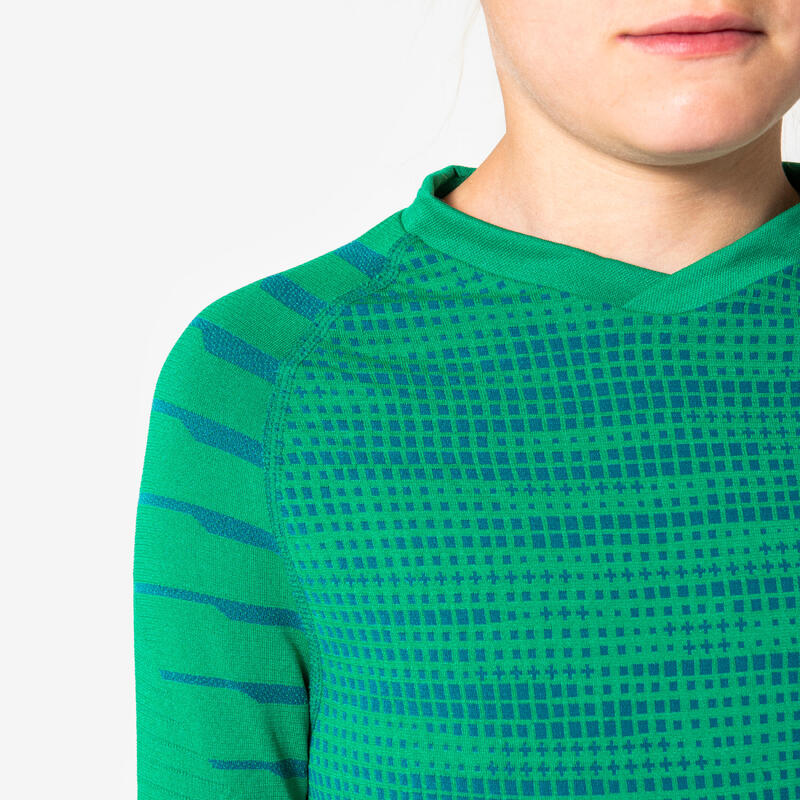 Sous-vetement thermique haut manches longues  enfant vert keepdry 500