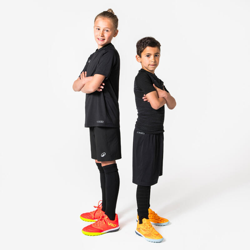 KINDERTHERMOSHIRT MET KORTE MOUWEN KEEPDRY 500 ZWART