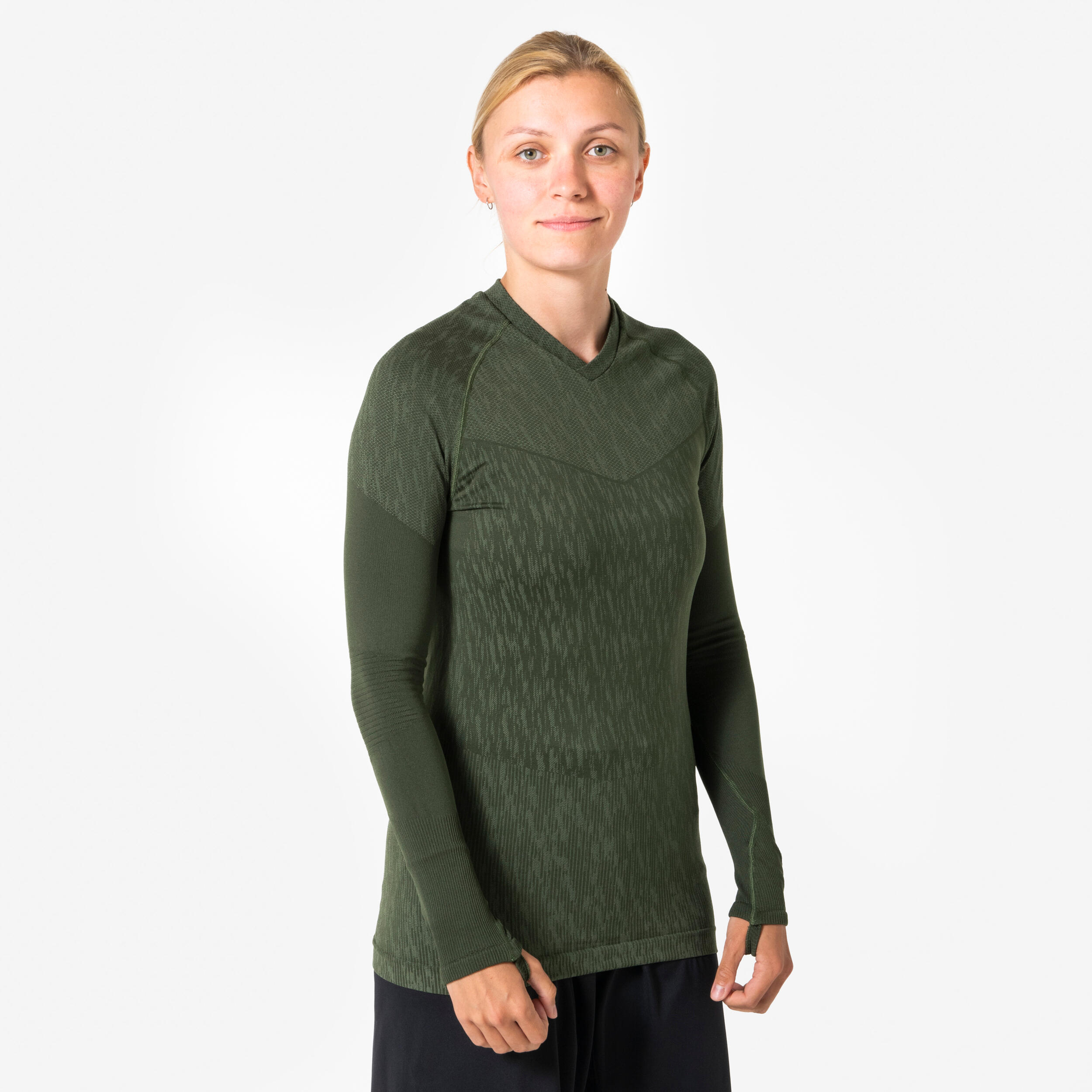 KIPSTA Damen/Herren Funktionsshirt langarm seamless ‒ Keepdry khaki