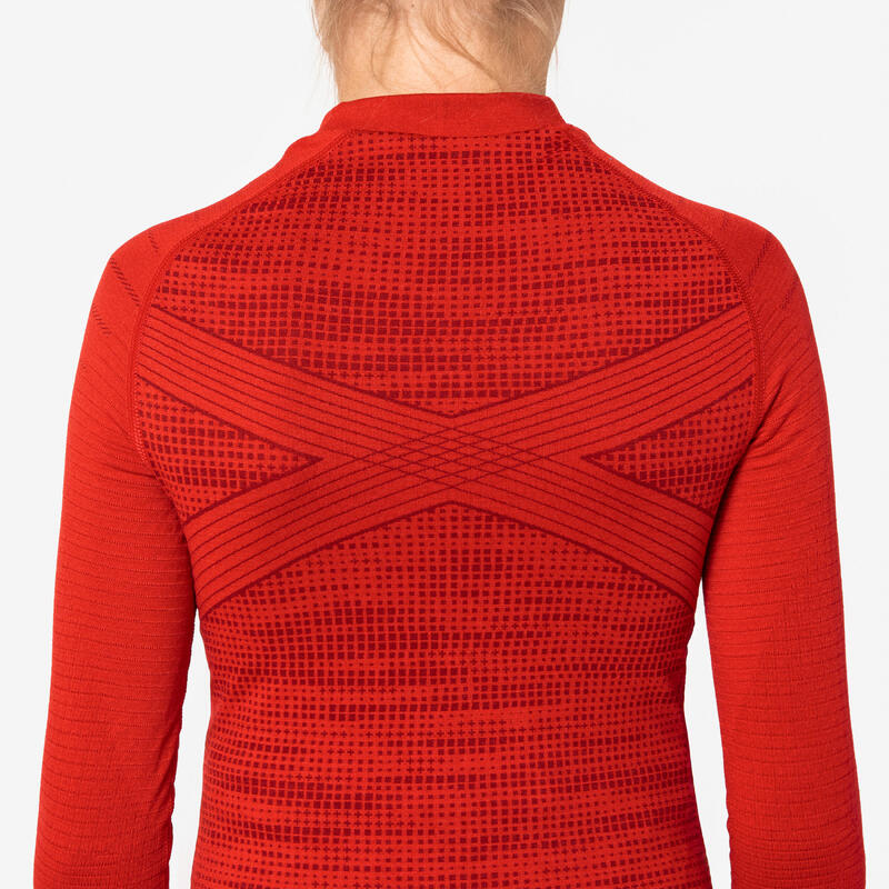 Sous-vetement thermique haut manches longues  enfant rouge keepdry 500