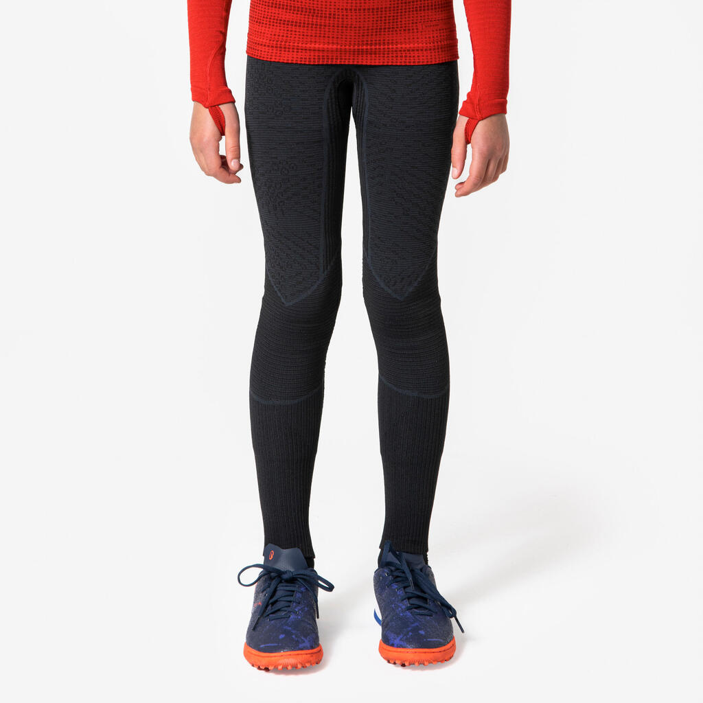 Črne otroške nogometne pajkice Keepdry Warm