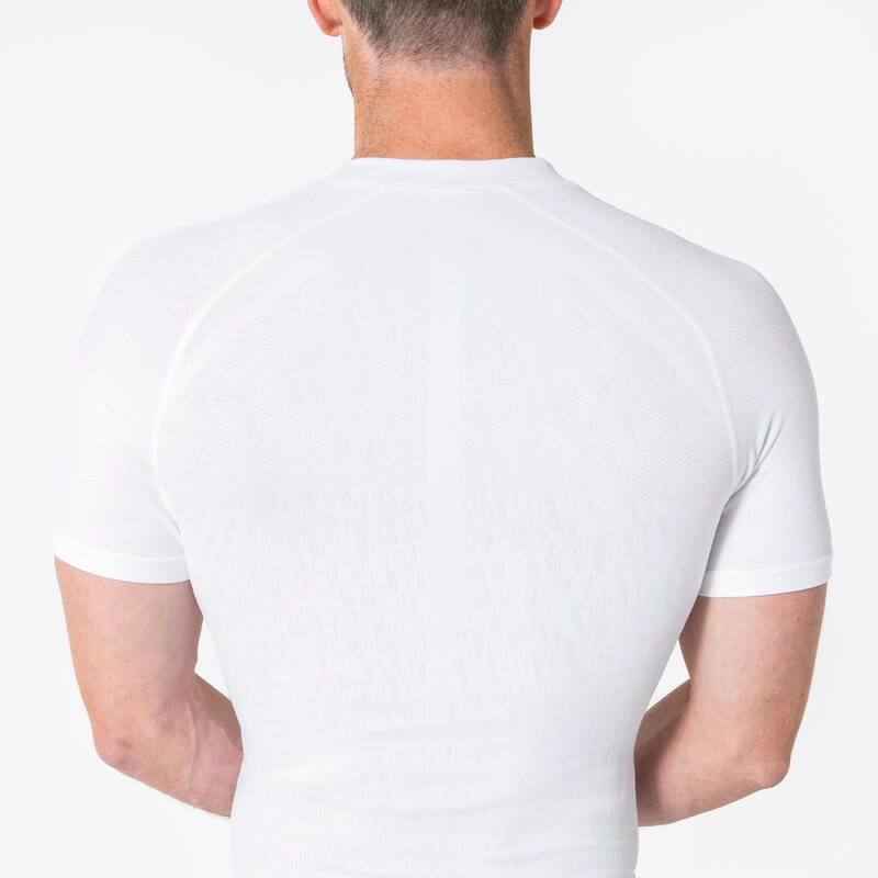 Sous-vetement thermique haut manches courtes adulte blanc keepdry