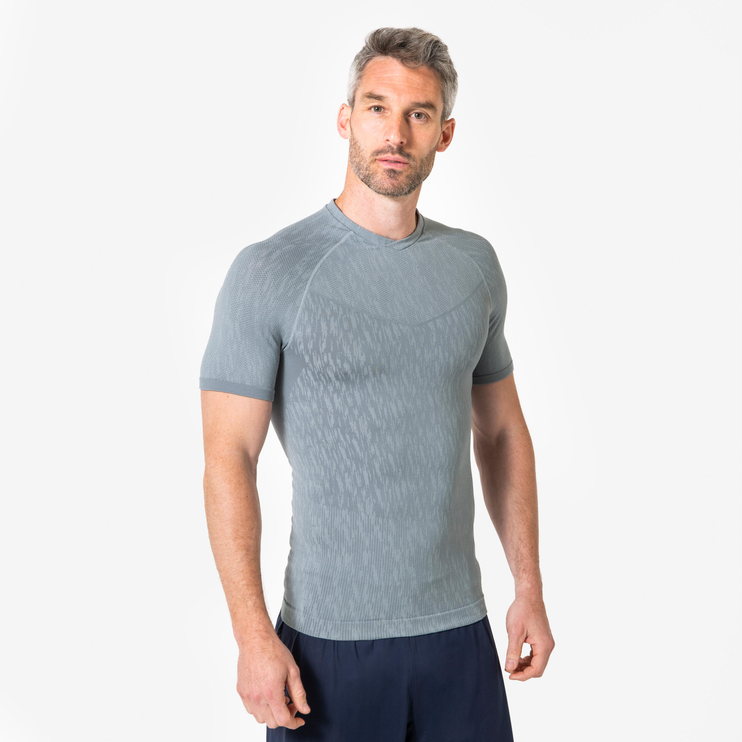 Tricou termic Fotbal Keepdry 500 Gri Adulți