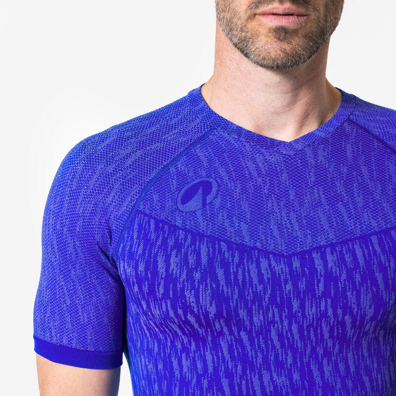 Sous-vetement thermique haut manches courtes adulte bleu indigo keepdry
