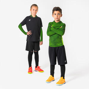 Camiseta interior térmica de fútbol niño Keepdry warm verde