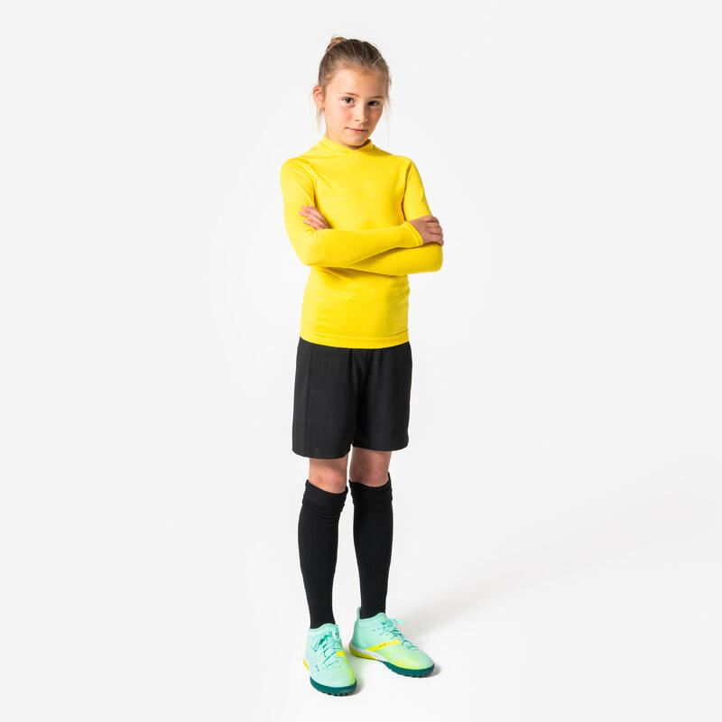 Sous-vetement thermique haut manches longues  enfant jaune keepdry 500