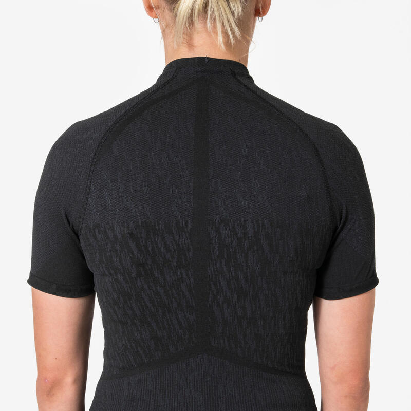 Bluză termică pentru fotbal, mânecă scurtă, Keepdry negru unisex