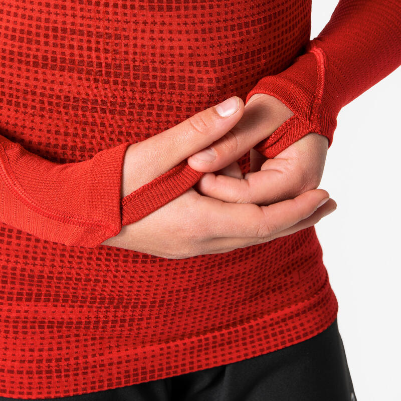 Sous-vetement thermique haut manches longues  enfant rouge keepdry 500