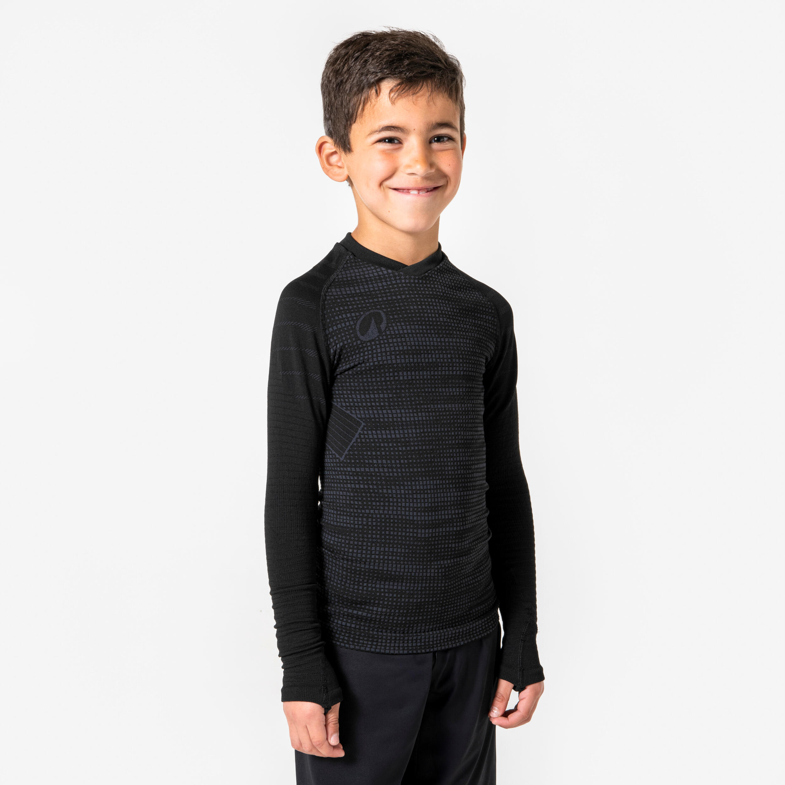 Sous-vêtement thermique à manches longues pour enfant - Keepdry 500 noir - KIPSTA