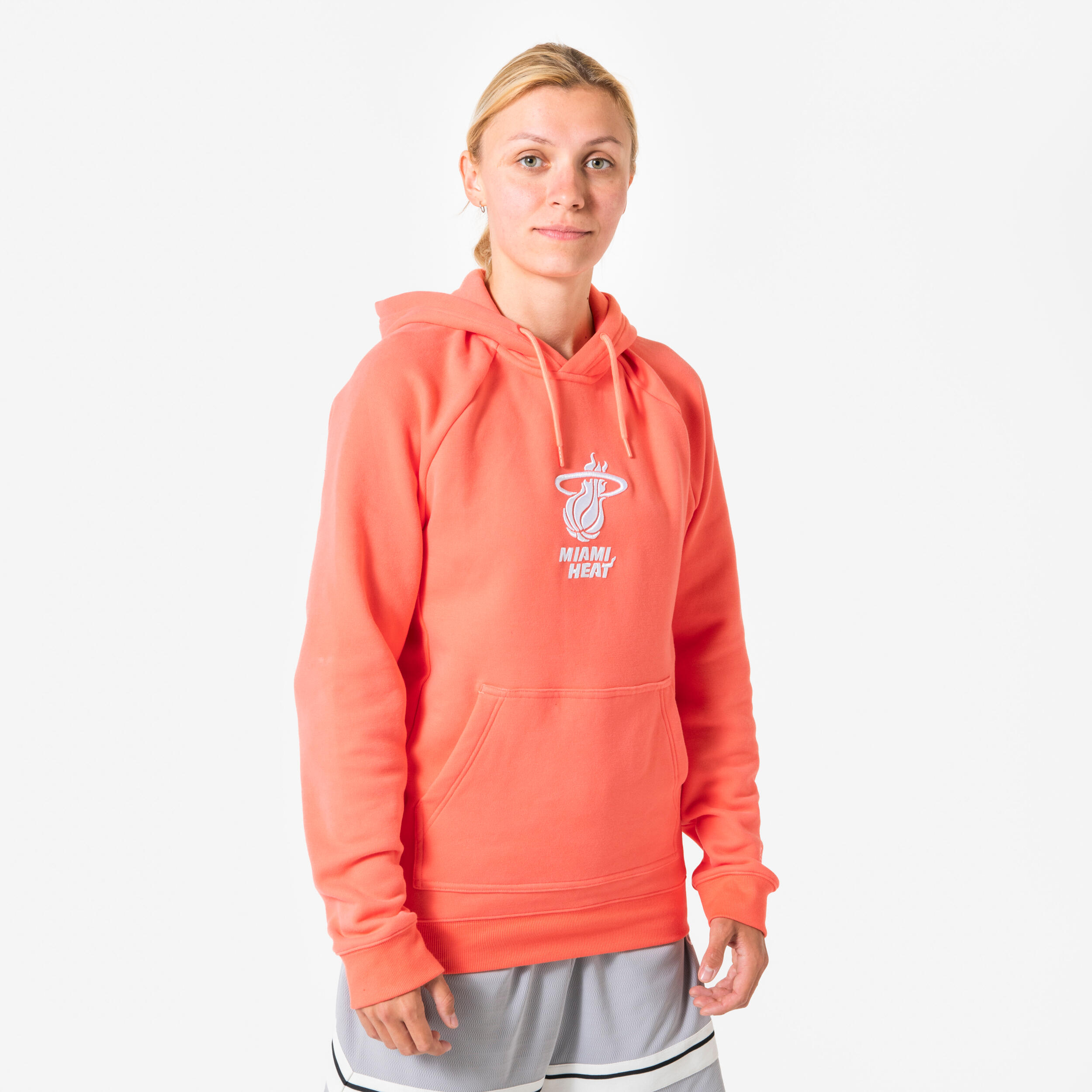 TARMAK Felpa con cappuccio basket adulto 900 NBA MIAMI corallo