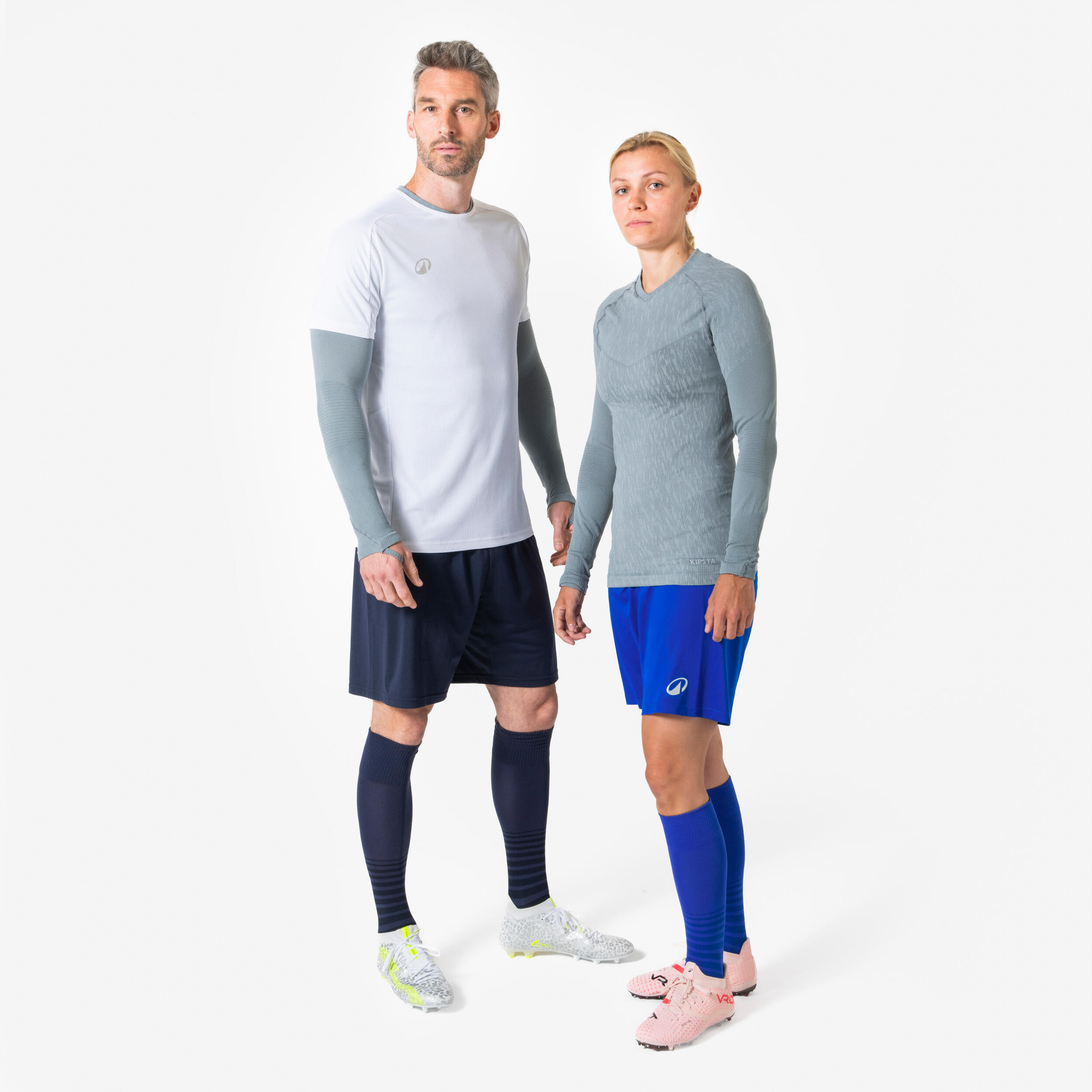 KIPSTA Maglietta intima termica calcio adulto KEEPDRY grigia