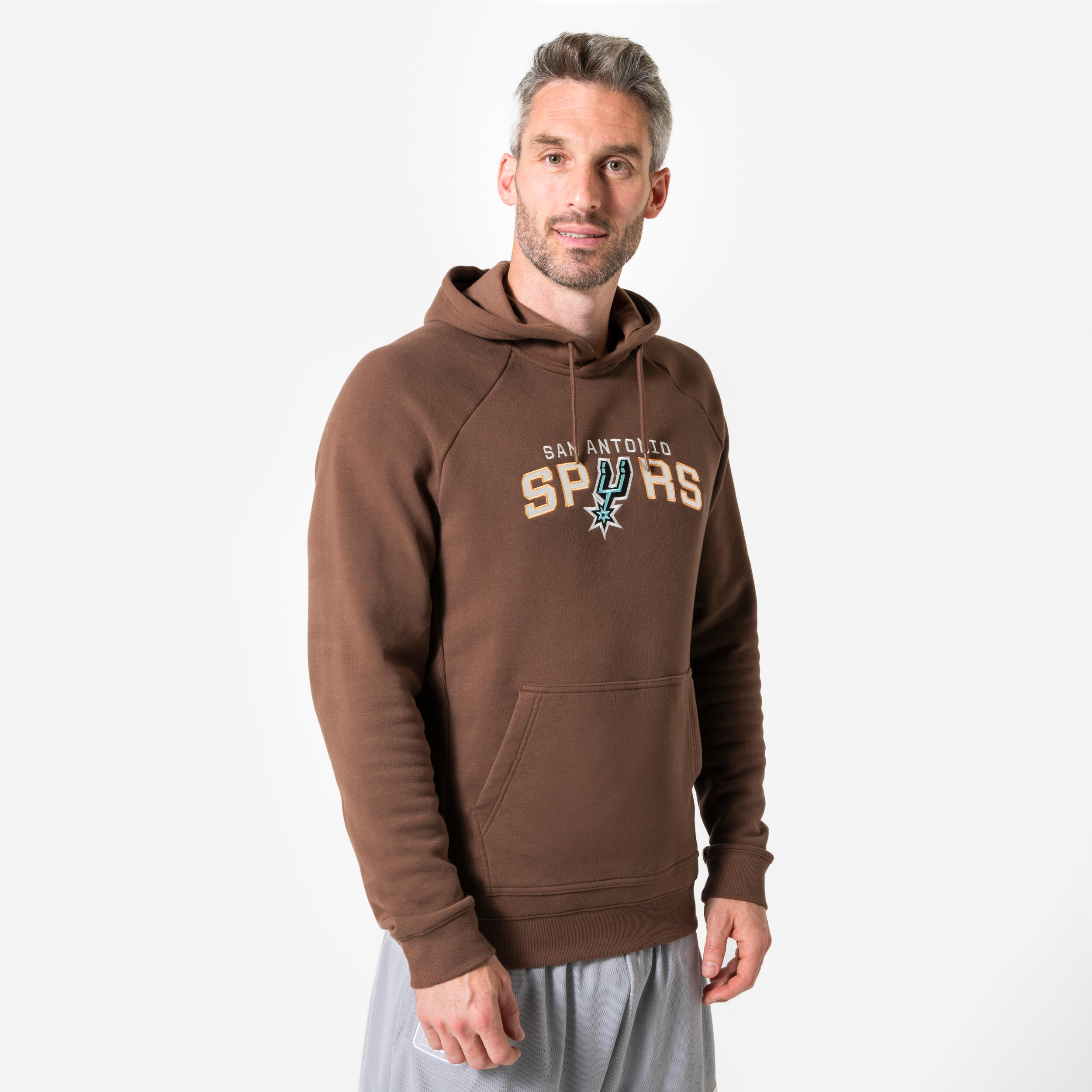 TARMAK Felpa con cappuccio basket adulto 900 NBA SPURS marrone