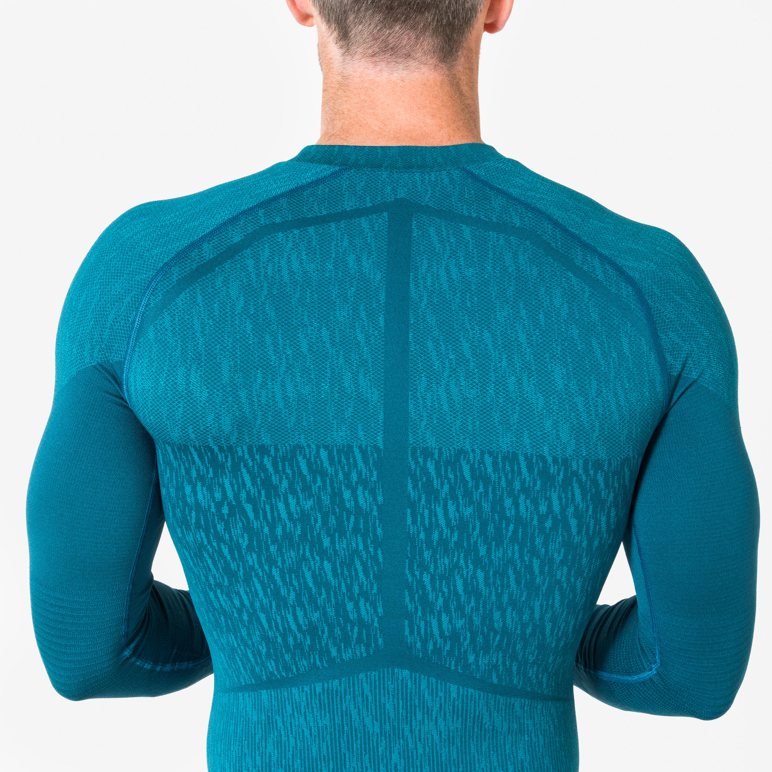 Seamless Langarm unisex Thermo-Fussballunterhemd, Keepdry pfauenblau 5/8