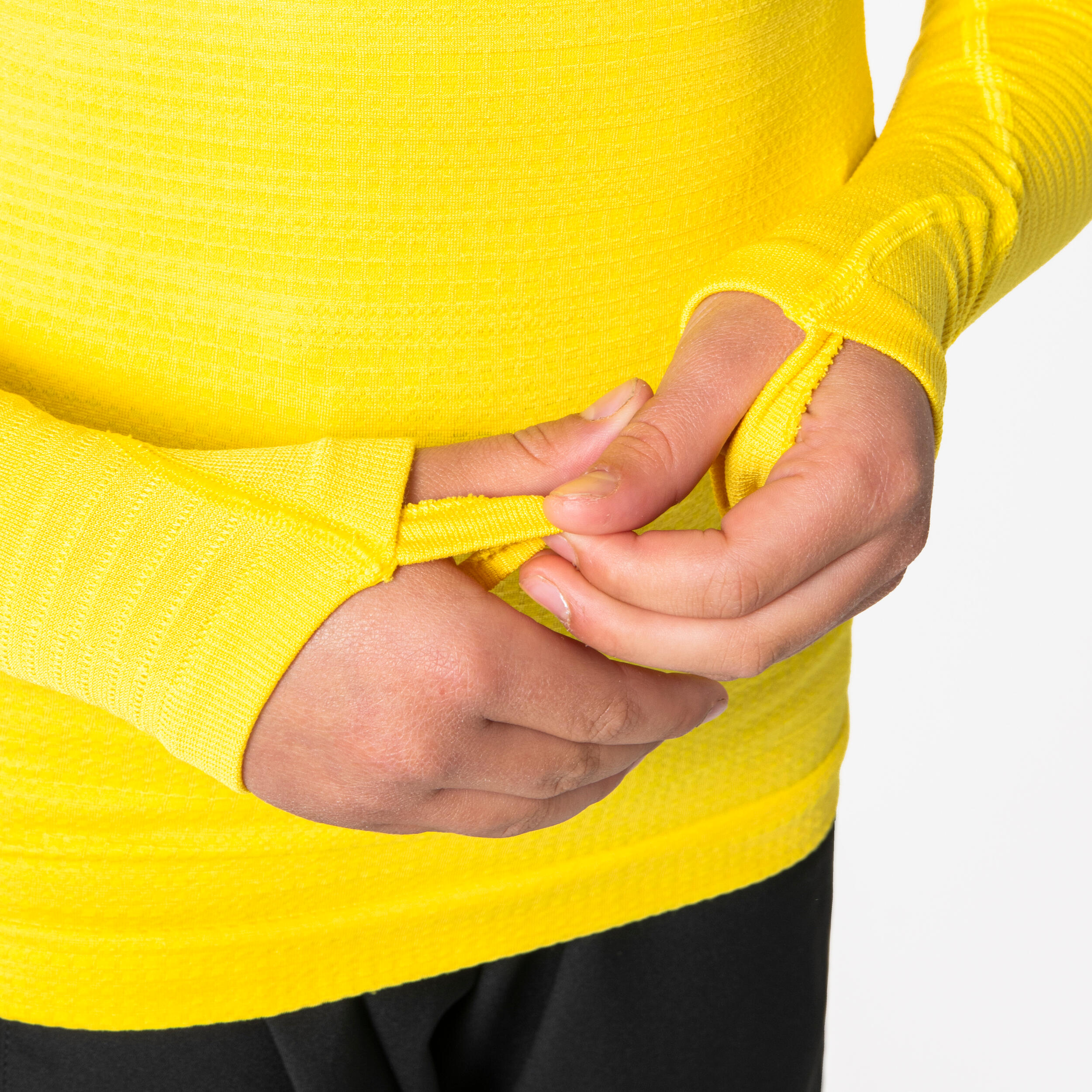 Sous-maillot de foot thermique seamless manches longues enfant, Keepdry jaune 4/11