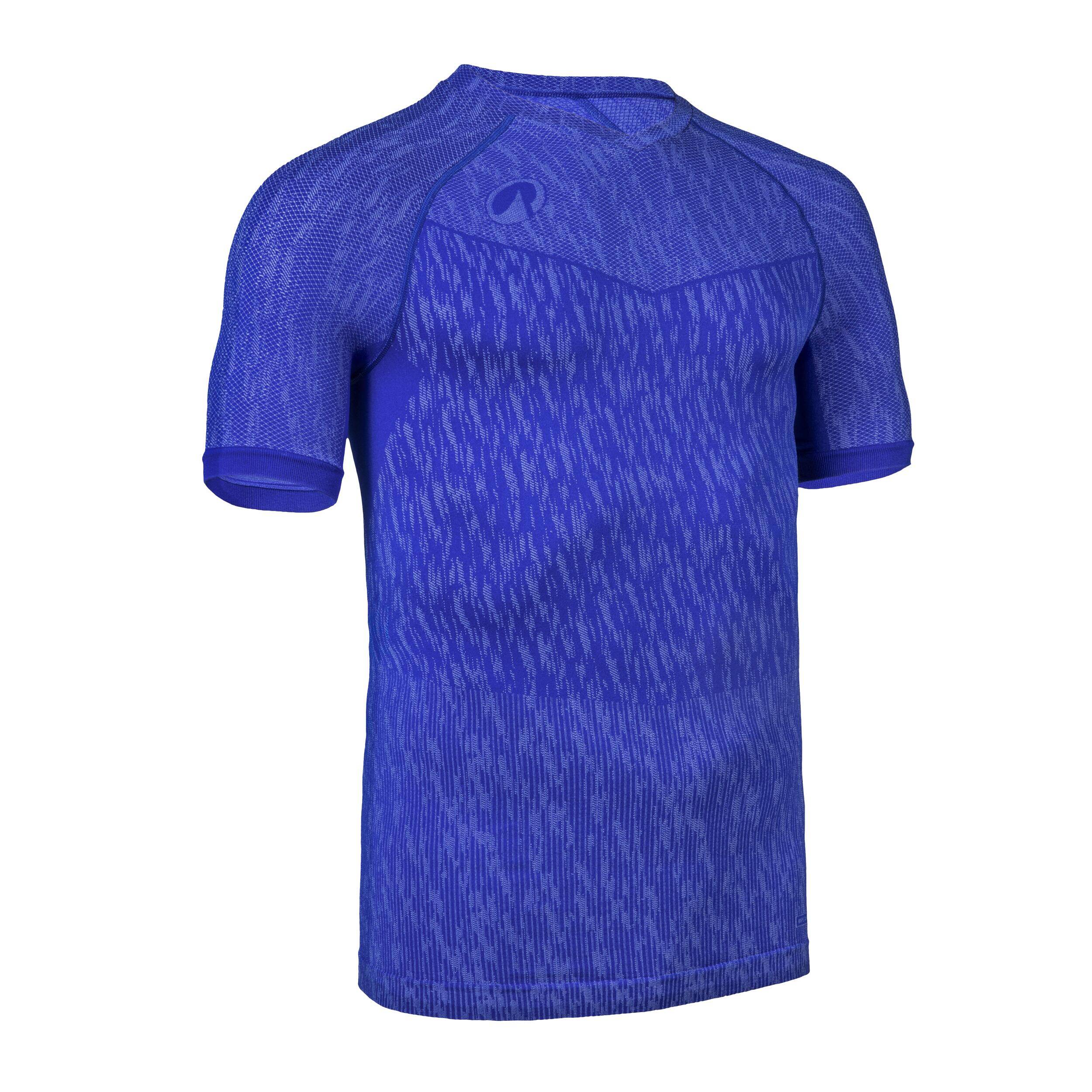 Unisex Football Half Sleeve Compression Tshirt Warm Keepdry - Indigo Blue -  2