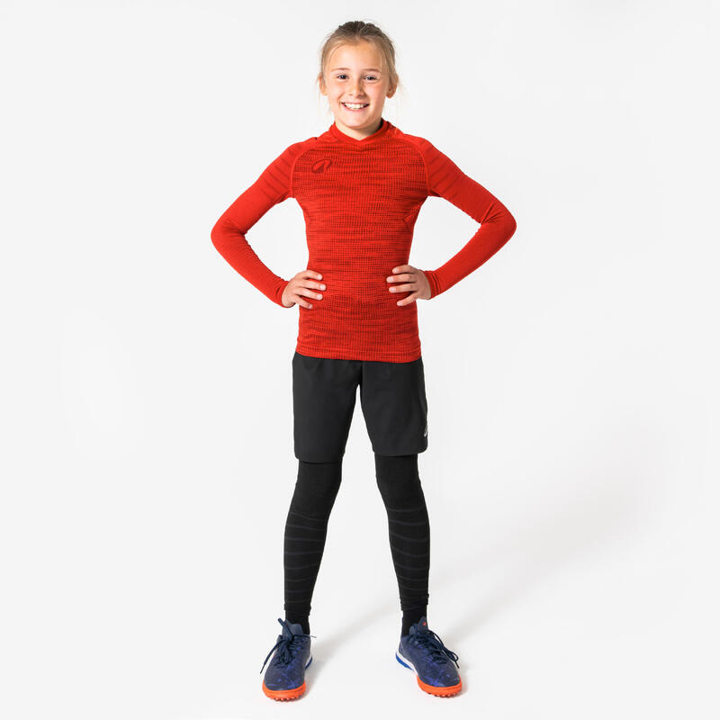 Sous-vetement thermique haut manches longues  enfant rouge keepdry 500