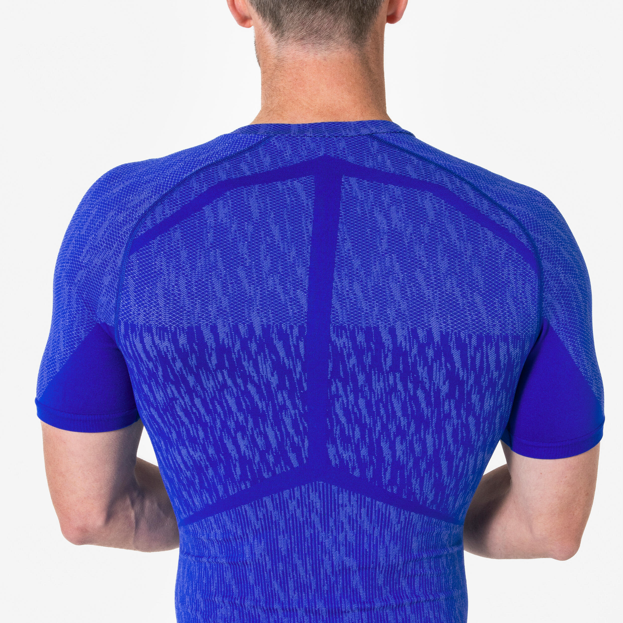 Unisex Football Half Sleeve Compression Tshirt Warm Keepdry - Indigo Blue