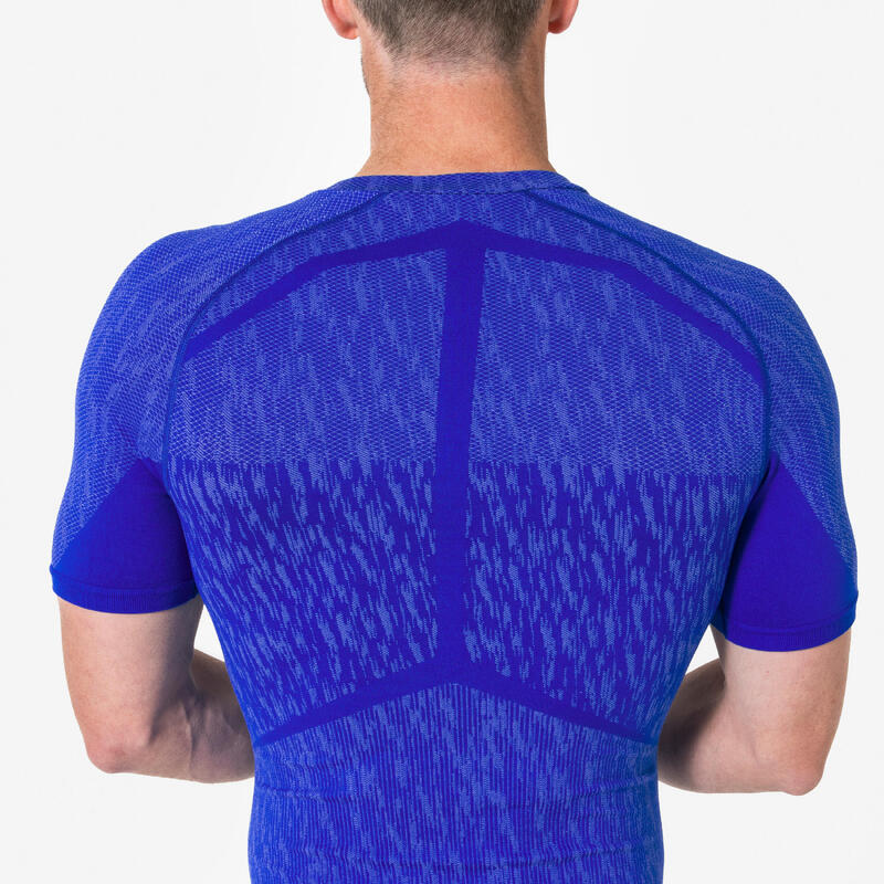 Sous-vetement thermique haut manches courtes adulte bleu indigo keepdry