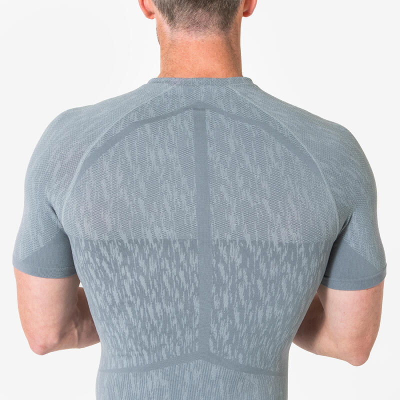 Bluză termică pentru fotbal, mânecă scurtă, Keepdry gri unisex