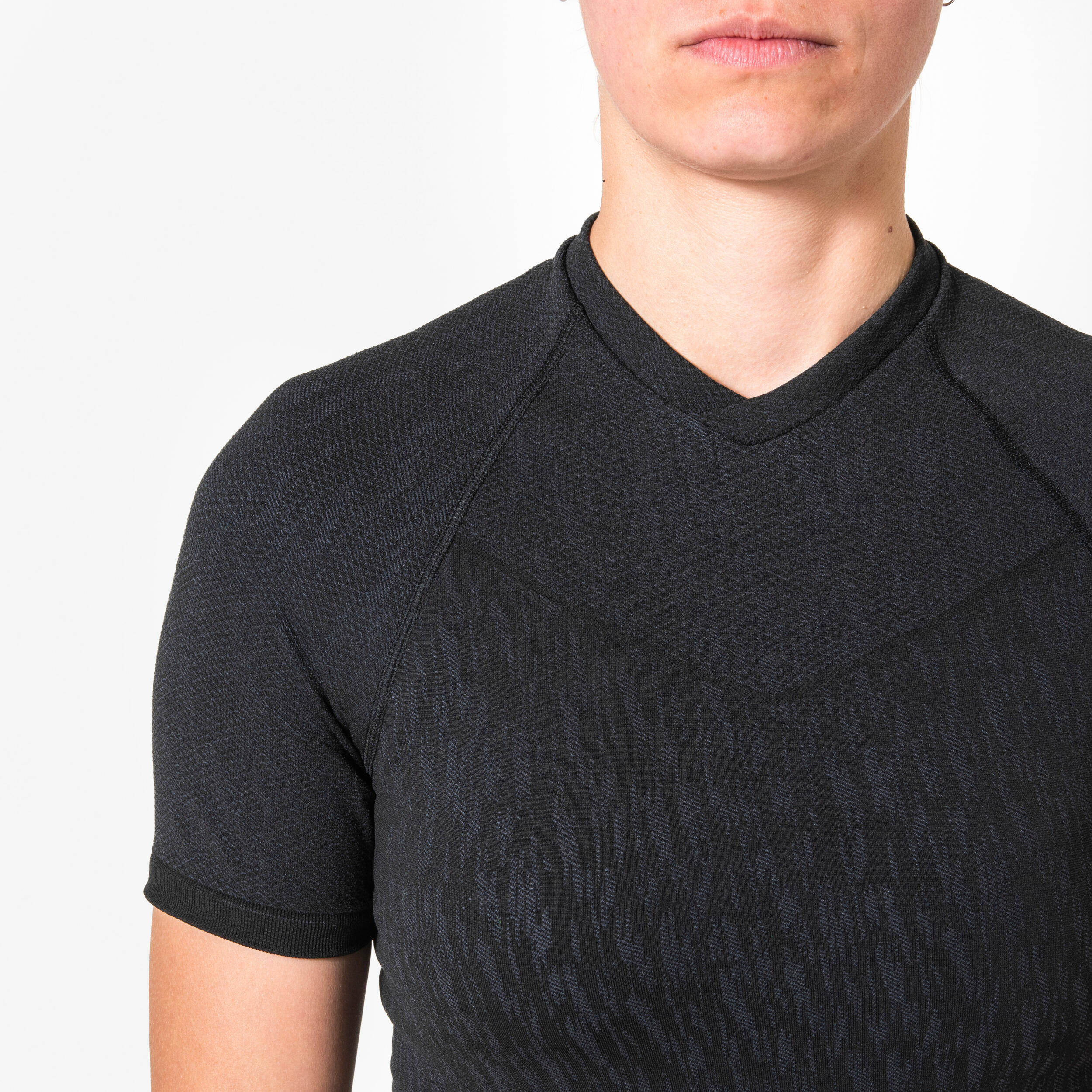 Unisex Football Half Sleeve Compression Tshirt Warm Keepdry - Black -  5