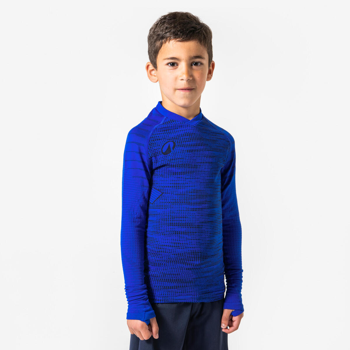 Sous-vetement thermique haut manches longues  enfant bleu indigo keepdry 500