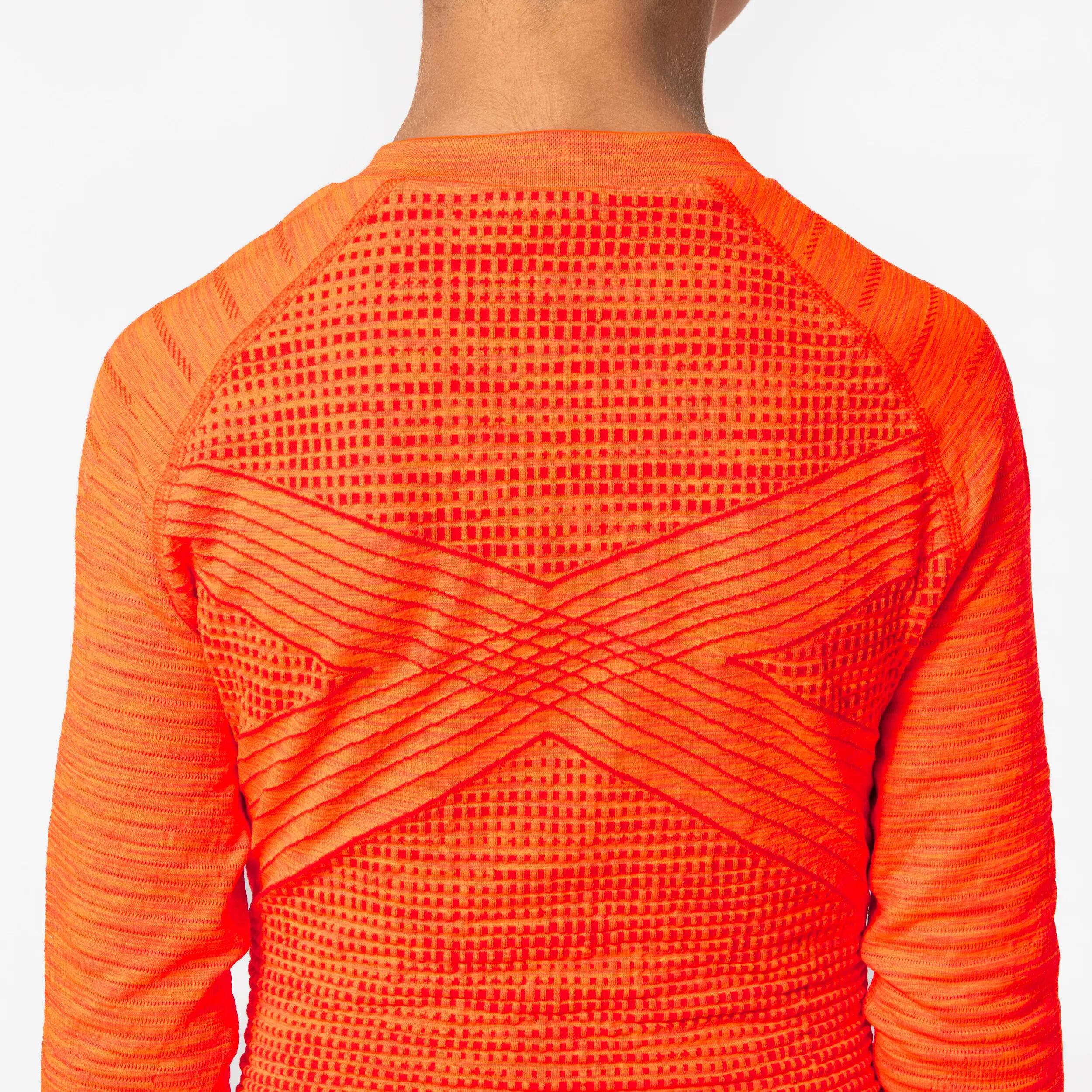 Kids' Football Long-Sleeved Seamless Thermal Base Layer Top Keepdry - Orange 11/11