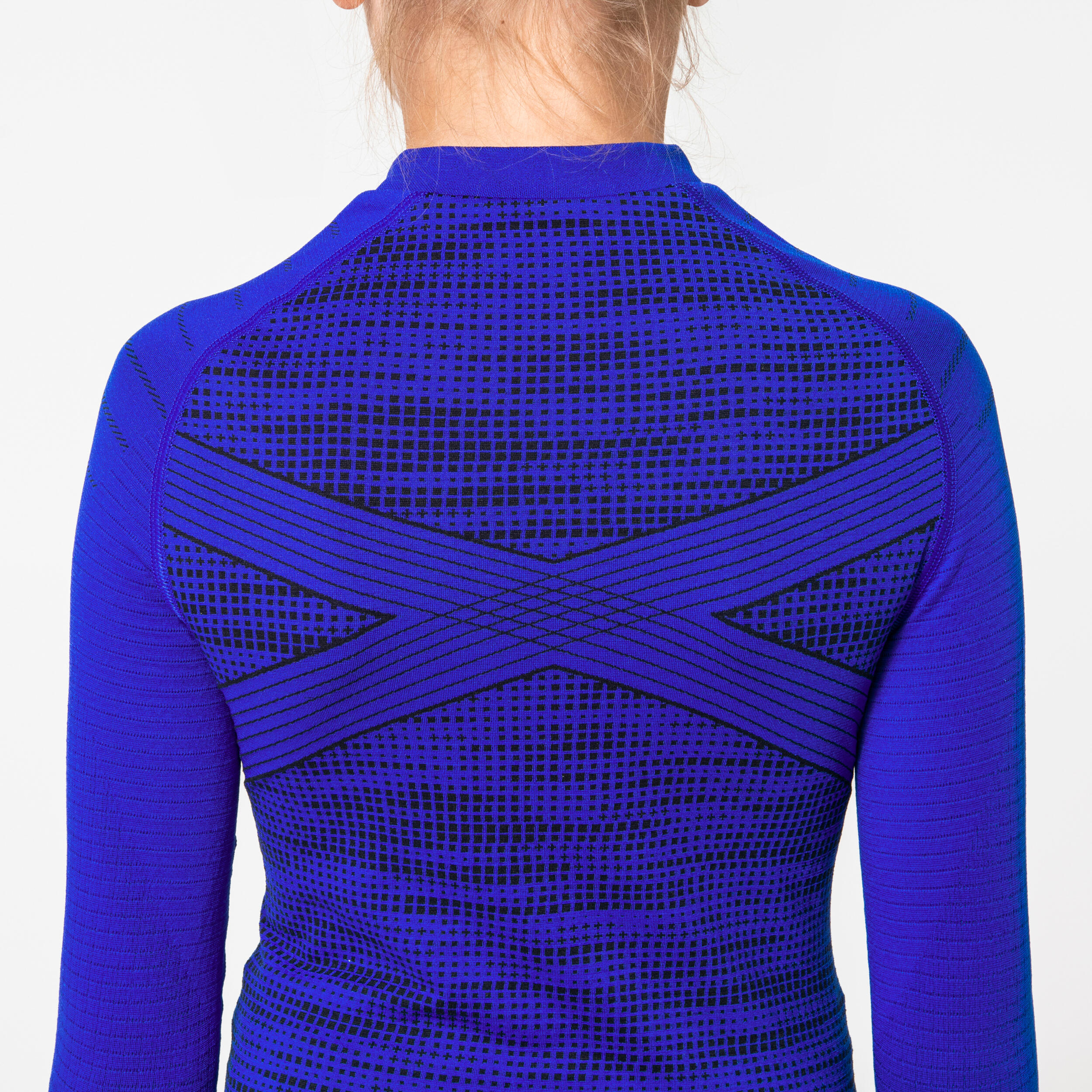 Sous-vetement thermique haut manches longues  enfant bleu indigo keepdry 500 5/8