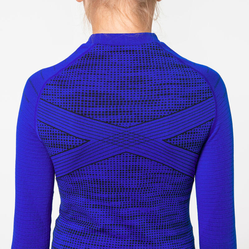 Sous-vetement thermique haut manches longues  enfant bleu indigo keepdry 500